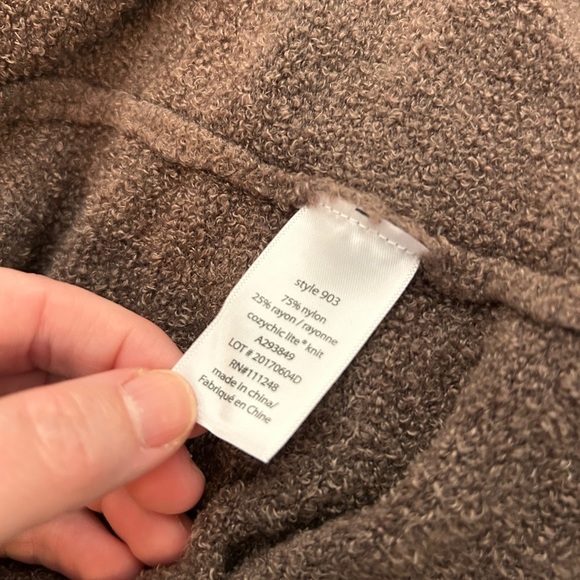 Barefoot Dreams Cocoa Draped Cardigan - Picture 2 of 11